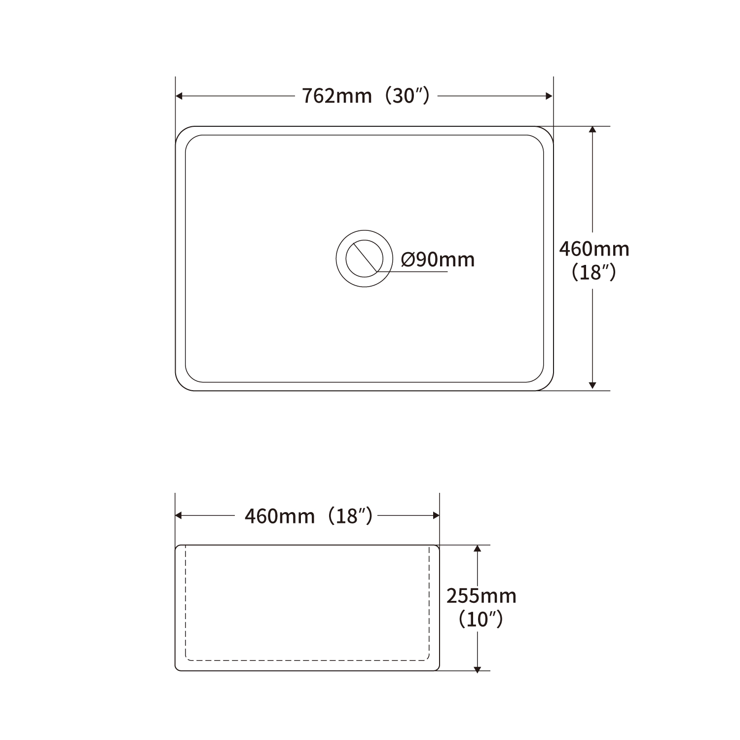 30-inch white ceramic single bowl kitchen sink farmhouse apron front kitchen sink in vitreous china